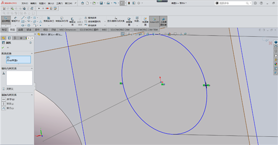 Solidworks钣金绘制斜面上带有直筒的喇叭口
